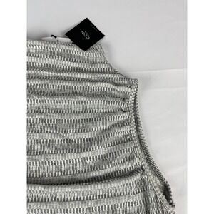 Coin 1804 Los Angeles Womens 3X Mock Neck Sleeveless Textured Knit‎ Gray White